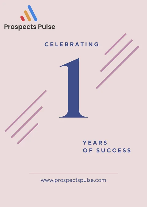 Prospects Pulse anniversary graphic reading Celebrating Years of Success